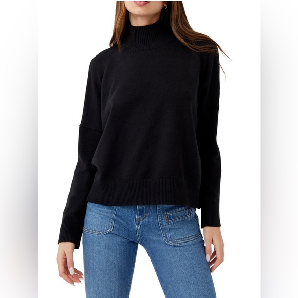 French Connection Babysoft High Neck Jumper Mock Neck Sweater Black Size XL NWT - Picture 1 of 8